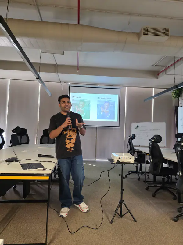 Belal Khan leading an engineering workshop